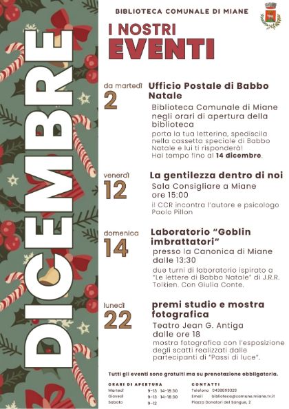 EVENTI BIBLIOTECA DICEMBRE 2025