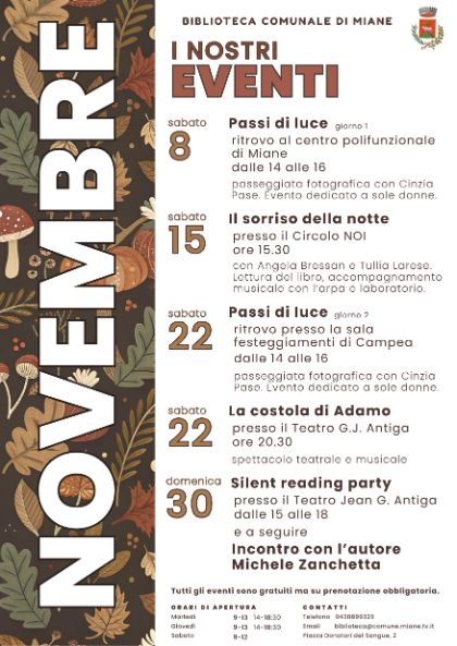 EVENTI NOVEMBRE 2025