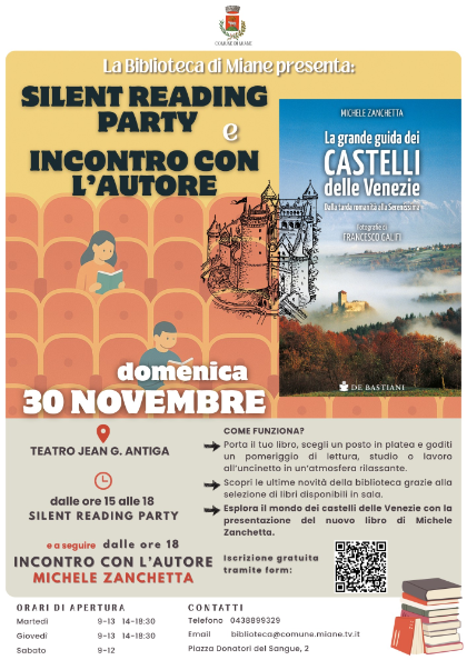 SILENT READING PARTY e INCONTRO CON L'AUTORE MICHELE ZANCHETTA