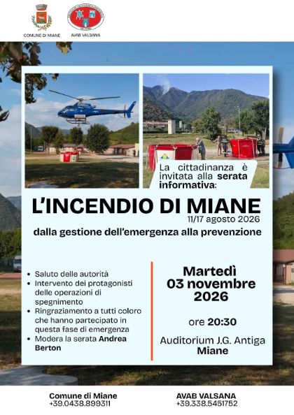 L'INCENDIO DI MIANE 11/17 AGOSTO 2026