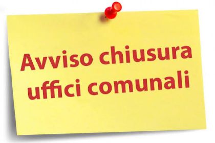AVVISO CHIUSURA UFFICIO LAVORI PUBBLICI