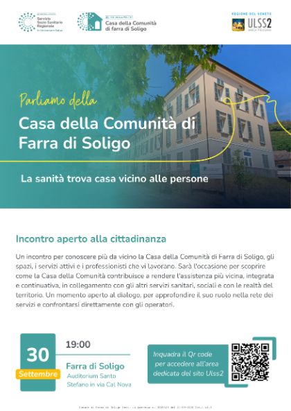 PRESENTAZIONE CASA DELLA COMUNITA' DI FARRA DI SOLIGO mercoledi 30 settembre 2026