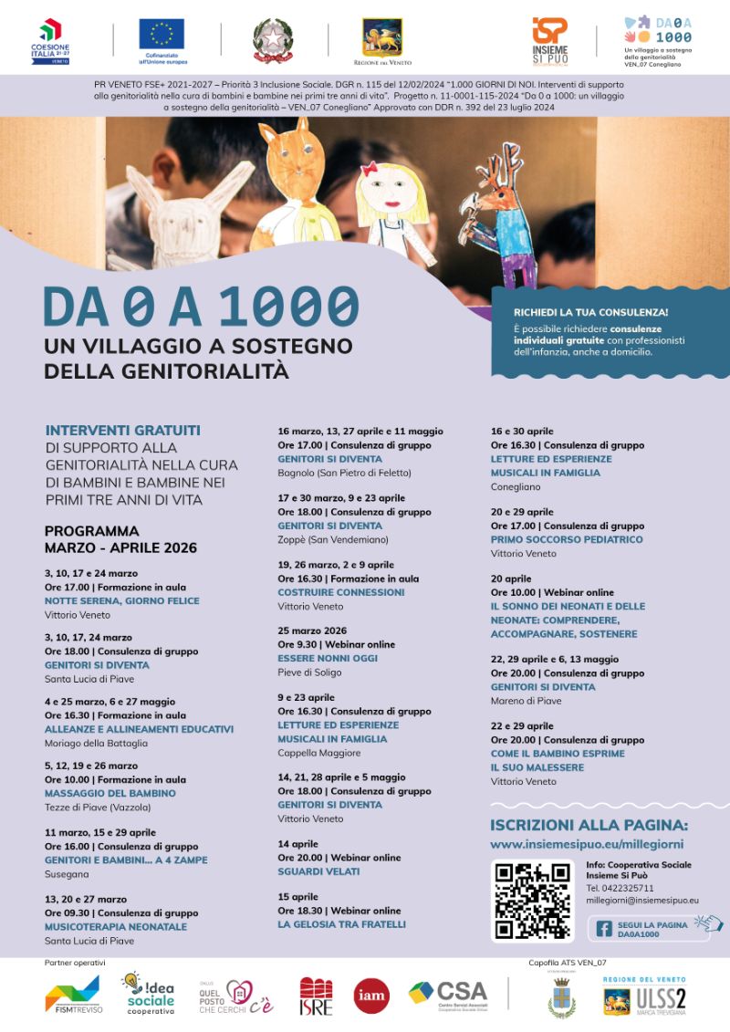 LOCANDINA DA 0 A 1000 UN VILLAGGIO A SOSTEGNO DELLA GENITORIALITA'