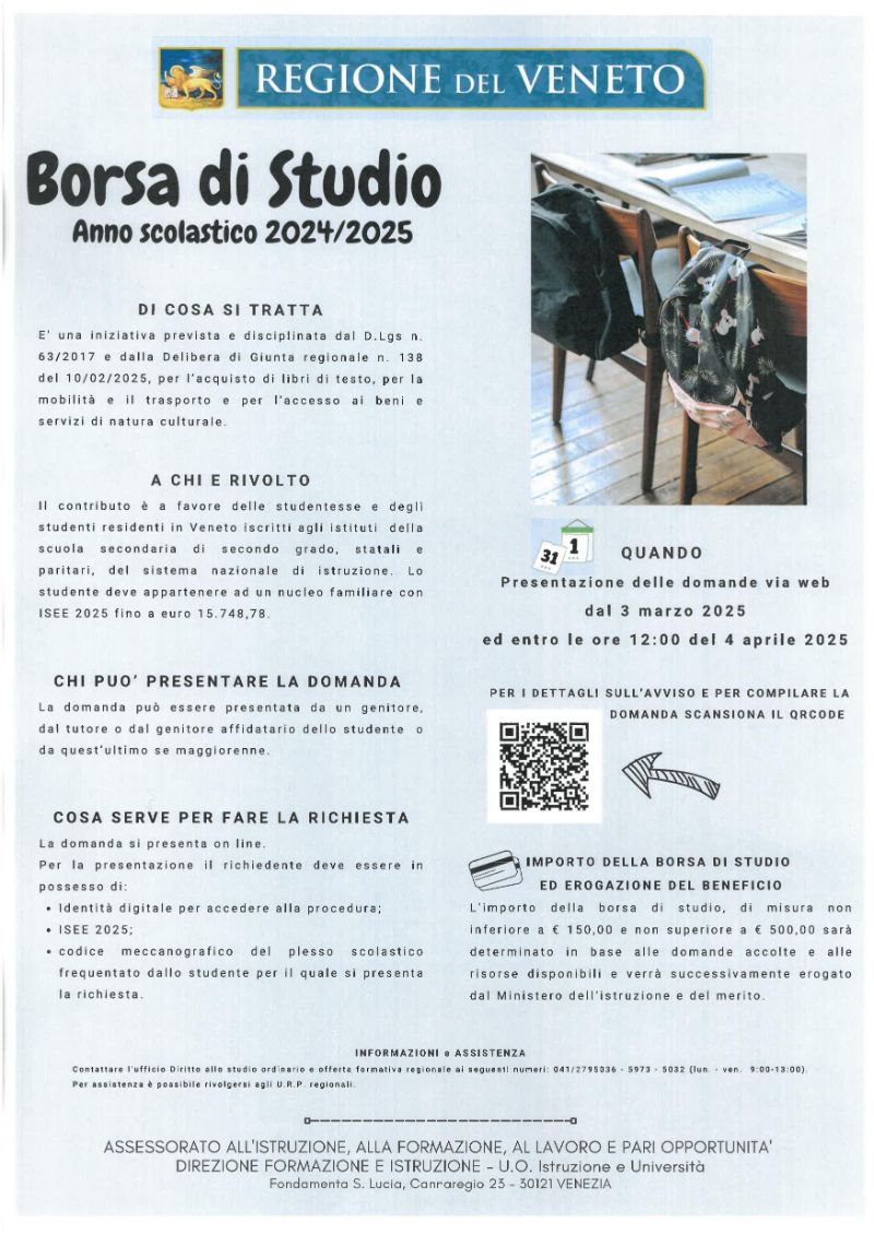 regione veneto borsa di studio 24-25